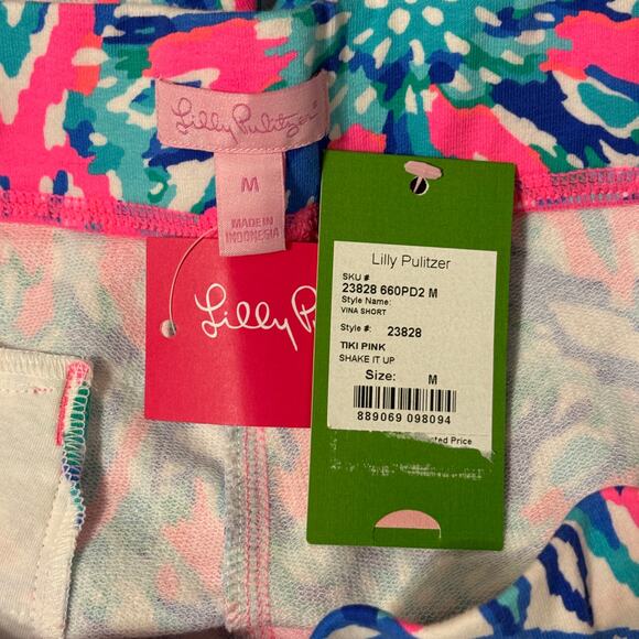 NWT Lily Pulitzer Vina Shorts Tiki Pink Shake it Sup, Size M - Picture 7 of 8